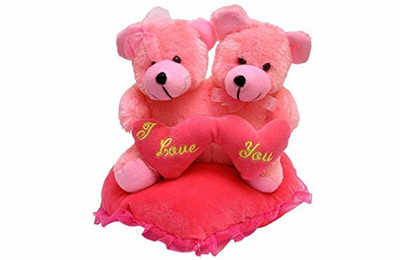 

skull-i JBTLT COUPLE TEDDY ON HEART - 25 cm(Pink)