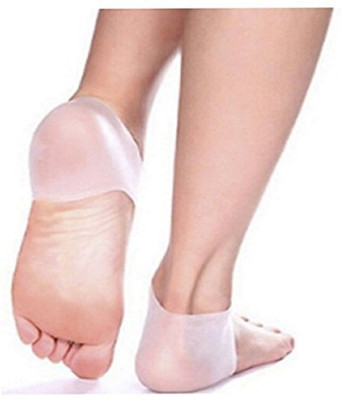 

QUINERGYS Gel Socks for Cracked Feet Cushion, Plantar Fasciitis, Foot Spurs, Pads, Cracked Heel Protection Cushion Shock Support Heel Support(White, Clear-18