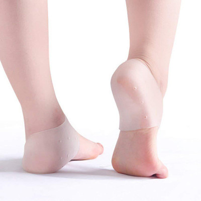 

QUINERGYS Heel Sleeves Silicone Gel Socks for Cracked Foot Skin Care Heel Support(White, Clear-9