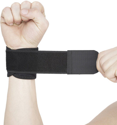 

QUINERGYS Wrist Band - Wrist Support Wrap Bands with Adjustable Strap for Gym and Sports Activities Wrist Support(Black, Coal