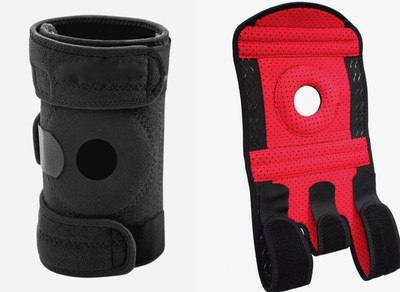 Tdas Adjustable knee support Knee Support(Black, Red-black