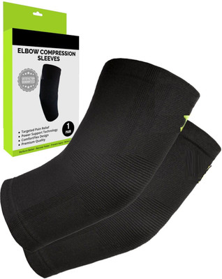 

QUINERGYS Elbow Brace Compression Sleeve Instant Support for Tennis Elbow Support(Black, Carbon black