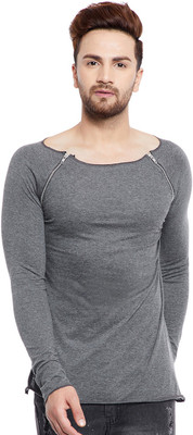 

Fugazee Lifestyle Solid Men's Round Neck Grey T-Shirt, Charcoal grey