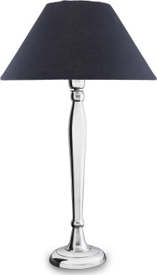 Homesake Royal Ovoid Chrome Lamp with Black Shade Table Lamp(60 cm, Silver)