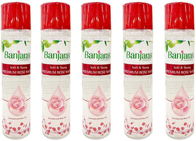 

Banjara's Soft & Young Premium Rose Water (Pack Of 5)(120 ml)