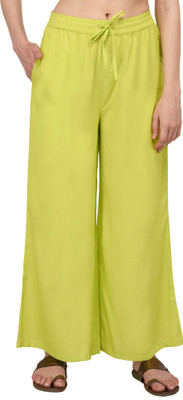 Pistaa Regular Fit Women Green Trousers
