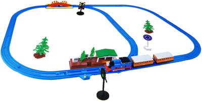 

Emob 111 cm long Cartoon Character Train 36 Pcs Battery Operated Track Set Toy with Railway Station(Multicolor)