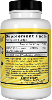 

HEALTHY ORIGINS Healthy Origins, Vitamin D3, 2,400 IU,(120 No)