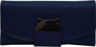 

Bee fashionable Women Blue Artificial Leather Wallet(10 Card Slots), Dark blue
