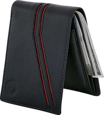 

POLLSTAR Men Blue Genuine Leather Wallet(7 Card Slots), Black