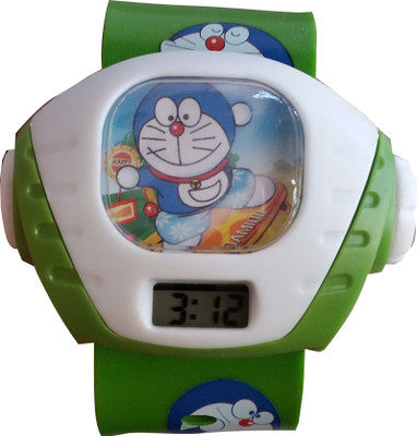 

SS Traders -Cute Green Doraemon Single Projector Watch - For Boys & Girls
