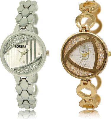 

LOREM LR-223-239 White Round Girl's Metal Bracelet Watch - For Women