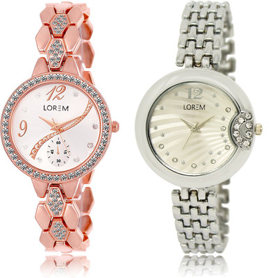 

LOREM LR-215-227 White Round Girl's Metal Bracelet Watch - For Women