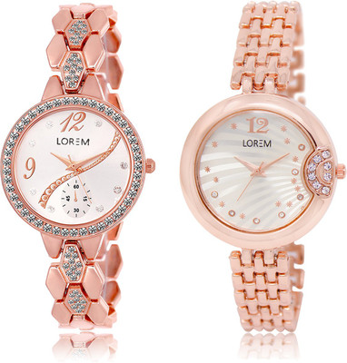 

LOREM LR-215-228 White Round Girl's Metal Bracelet Watch - For Women
