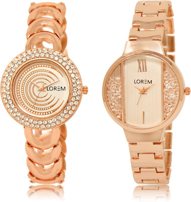 

LOREM LR-202-217 Multicolor Round Girl's Metal Bracelet Watch - For Women
