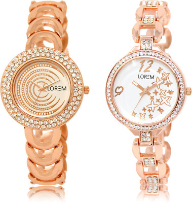 

LOREM LR-202-210 Multicolor Round Girl's Metal Bracelet Watch - For Women