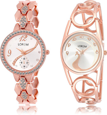 

LOREM LR-215-232 White Round Girl's Metal Bracelet Watch - For Women