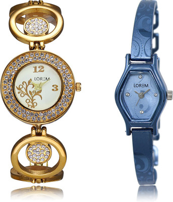 

LOREM LR-204-218 Multicolor Contemporary & Round Girl's Metal Bracelet Watch - For Women