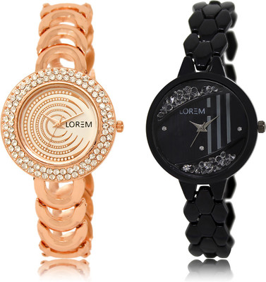 

LOREM LR-202-221 Multicolor Round Girl's Metal Bracelet Watch - For Women