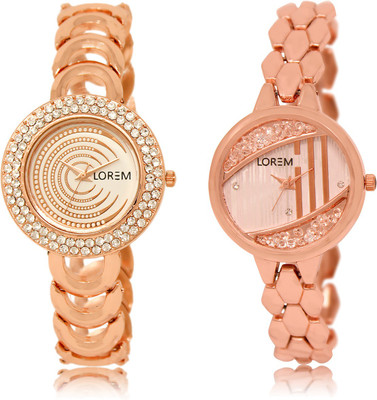 

LOREM LR-202-222 Multicolor Round Girl's Metal Bracelet Watch - For Women