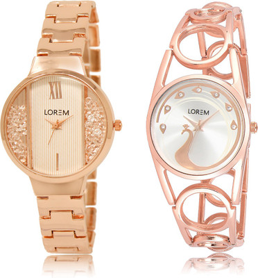 

LOREM LR-217-232 Silver & White Round Girl's Metal Bracelet Watch - For Women