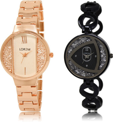 

LOREM LR-217-237 Silver & White Round Girl's Metal Bracelet Watch - For Women