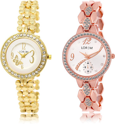 

LOREM LR-203-215 Multicolor Round Girl's Metal Bracelet Watch - For Women