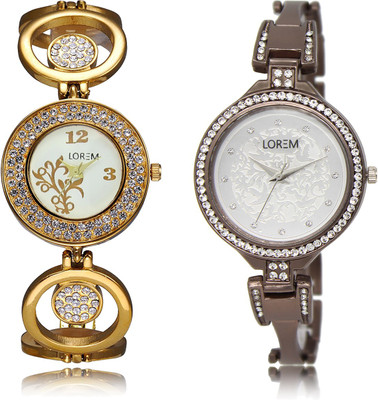 

LOREM LR-204-236 Multicolor Round Girl's Metal Bracelet Watch - For Women