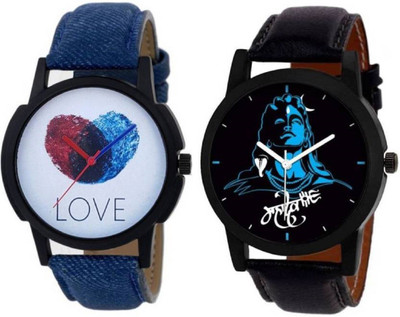 

Dark Horse Group Love Finger & Blue Mahadev Printed Black Leather Belt Top Selling Luxurious Design-d147 For Boys Designer Collection Watch - For Men