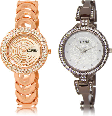 

LOREM LR-202-236 Multicolor Round Girl's Metal Bracelet Watch - For Women