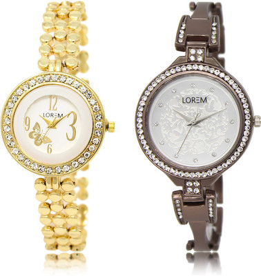 

LOREM LR-203-236 Multicolor Round Girl's Metal Bracelet Watch - For Women