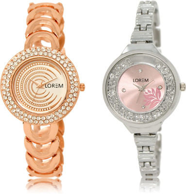 

LOREM LR-202-226 Multicolor Round Girl's Metal Bracelet Watch - For Women
