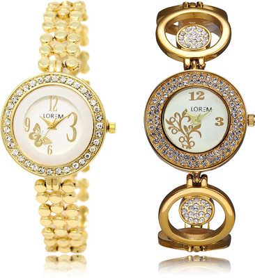 

LOREM LR-203-204 Multicolor Round Girl's Metal Bracelet Watch - For Women