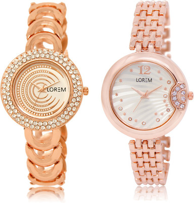 

LOREM LR-202-228 Multicolor Round Girl's Metal Bracelet Watch - For Women
