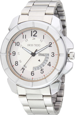 Swiss Trend Exclusive Silver Chain Analog Watch  - For Men