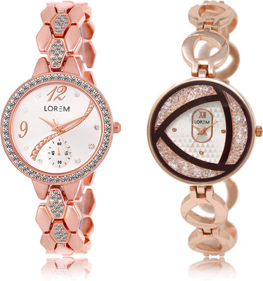 

LOREM LR-215-238 White Round Girl's Metal Bracelet Watch - For Women