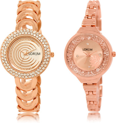 

LOREM LR-202-225 Multicolor Round Girl's Metal Bracelet Watch - For Women