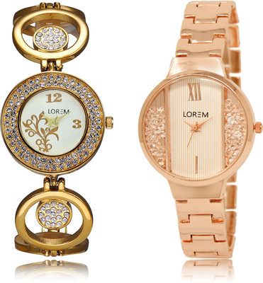 

LOREM LR-204-217 Multicolor Round Girl's Metal Bracelet Watch - For Women