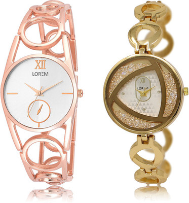 

LOREM LR-213-239 White Round Girl's Metal Bracelet Watch - For Women
