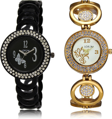 

LOREM LR-201-204 Multicolor Round Girl's Metal Bracelet Watch - For Women