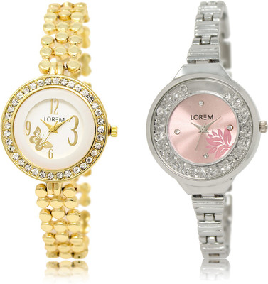 

LOREM LR-203-226 Multicolor Round Girl's Metal Bracelet Watch - For Women