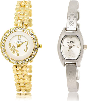 

LOREM LR-203-219 Multicolor Contemporary & Round Girl's Metal Bracelet Watch - For Women