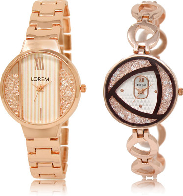 

LOREM LR-217-238 Silver & White Round Girl's Metal Bracelet Watch - For Women