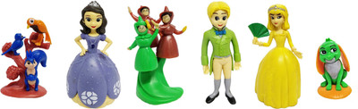 

Emob The Princess and her Friends Cartoon Figure Dolls Pack of 6 Toys Set for Kids(Multicolor)