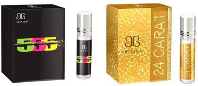 

Arochem 555 and 24Carat (Combo Pack) Herbal Attar(Musk)