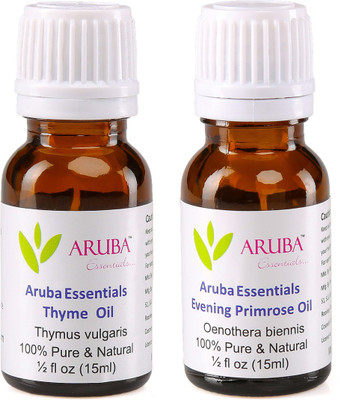 

Aruba Essentials Thyme Oil & Evening Primrose Oil 100% Undiluted Combo of 15 ml each(30 ml)