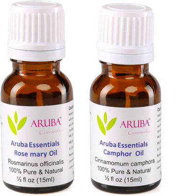 

Aruba Essentials Rosemary Oil & Camphor Oil 100% Undiluted Combo of 15 ml each(30 ml)