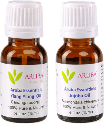 

Aruba Essentials Ylang Ylang Oil & Jojoba Oil 100% Undiluted Combo of 15 ml each(30 ml)