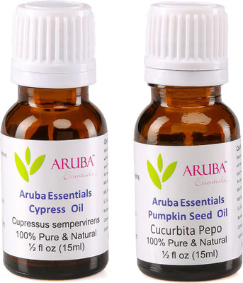 

Aruba Essentials Cypress Oil & Pumpkin Seed Oil 100% Undiluted Combo of 15 ml each(30 ml)