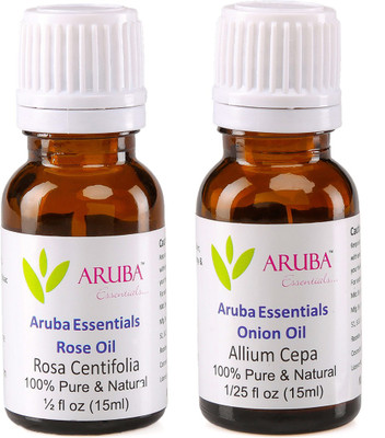 

Aruba Essentials Rose Oil & Onion Oil 100% Undiluted Combo of 15 ml each(30 ml)